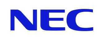 The image shows the NEC logo with the letters “NEC” in bold, blue uppercase font on a white background.