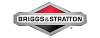 Briggs & Stratton logo with a silver diamond shape, red upper section, black lower section, and the company name in bold letters across the center.